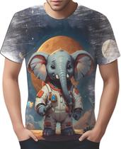 Camiseta Camisa Tshirt Animal Elefante Astronauta Lua Marte