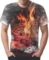 Camiseta Camisa Tshirt Baralho Poker Roleta Sorte Dados 1
