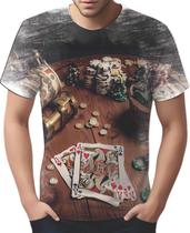 Camiseta Camisa Tshirt Baralho Poker Roleta Sorte Dados 4