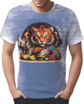Camiseta Camisa Tshirt Chefe Tigre Cozinheiro Cozinha HD 1