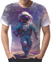 Camiseta Camisa Tshirt Estampa Astronauta Lua Galaxia HD 1