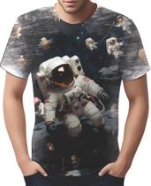 Camiseta Camisa Tshirt Estampa Astronauta Lua Galaxia HD 2