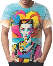Camiseta Camisa Tshirt Estampa Mu.lher Loira Pop Art Moda 4