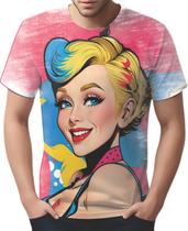Camiseta Camisa Tshirt Estampa Mu.lher Loira Pop Art Moda 5