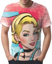 Camiseta Camisa Tshirt Estampa Mu.lher Loira Pop Art Moda 6