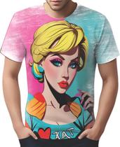 Camiseta Camisa Tshirt Estampa Mu.lher Loira Pop Art Moda 7