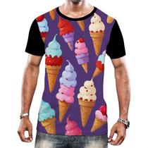 Camiseta Camisa Tshirt Estampa Sorvetes Sorvetinhos Verão 5 Camiseta Camisa Tshirt Estampa Sorvetes Sorvetinhos Verão 5