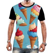 Camiseta Camisa Tshirt Estampa Sorvetes Sorvetinhos Verão 7