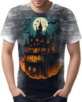 Camiseta Camisa Tshirt Halloween Cenário Castelo Terror 1