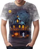 Camiseta Camisa Tshirt Halloween Cenário Castelo Terror 3