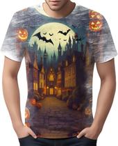 Camiseta Camisa Tshirt Halloween Cenário Castelo Terror 6