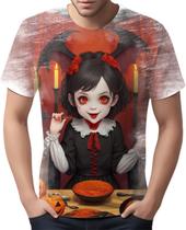 Camiseta Camisa Tshirt Halloween Vampira Sangue Fantasia 4