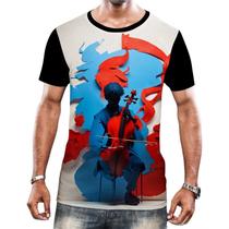 Camiseta Camisa Tshirt Instrumento Corda Violoncelo Arte 3