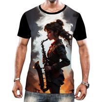 Camiseta Camisa Tshirt Instrumento Saxofone Saxofonista HD 5 Camiseta Camisa Tshirt Instrumento Saxofone Saxofonista HD 5