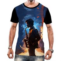 Camiseta Camisa Tshirt Instrumento Saxofone Saxofonista HD 6 Camiseta Camisa Tshirt Instrumento Saxofone Saxofonista HD 6