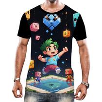 Camiseta Camisa Tshirt Jogo Quadrado de Blocos Mineração 10 Camiseta Camisa Tshirt Jogo Quadrado de Blocos Mineração 10