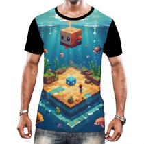 Camiseta Camisa Tshirt Jogo Quadrado de Blocos Mineração 8 - Enjoy Shop