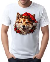 Camiseta Camisa Tshirt Natal Festa Cachorro Samoieda Neve