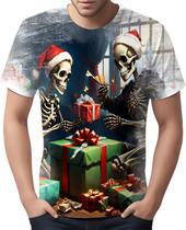 Camiseta Camisa Tshirt Natal Festas Caveira de Natal HD 1