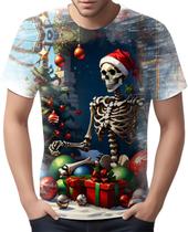 Camiseta Camisa Tshirt Natal Festas Caveira de Natal HD 2