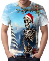 Camiseta Camisa Tshirt Natal Festas Caveira de Natal HD 3