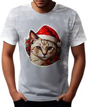 Camiseta Camisa Tshirt Natal Festas Gato Gatinho Fofo Neve 1