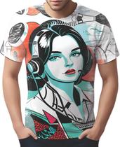 Camiseta Camisa Tshirt Pin Up Mu.lher Morena Pop Art Moda 13