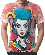 Camiseta Camisa Tshirt Pin Up Mu.lher Morena Pop Art Moda 2