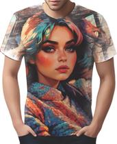 Camiseta Camisa Tshirt Realismo Mu.lher Morena Pop Art 1