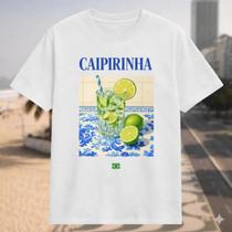 Camiseta Camisa Unissex Copacabana Caipirinha Limão Bebida Praia Festa Confortavel Macio Tendencia Algodão