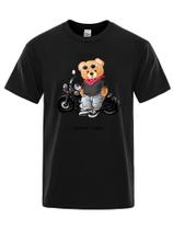 Camiseta Camisa Urso Motoqueiro Street Rider Slim Fit