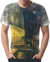 Camiseta Camisa Van Gogh Releitura Café no Terraço à Noite 4