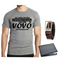 Camiseta camisa vovô profissional avô dia dos pais cinto carteira