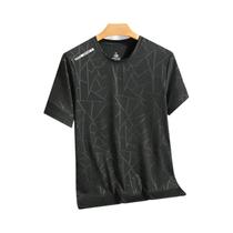 Camiseta Camuflada de Seda Gelada - Manga Curta, Gola Redonda, Respirável