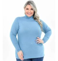 Camiseta Canelada Gola Alta Cacharrel Segunda Pele Plus Size