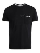 Camiseta Canelada Manga Curta Masculina PRETO Camiseta Canelada Manga Curta Masculina PRETO