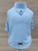 Camiseta Canelada Manga Longa Azul para cachorro e gato Tamanho:M Camiseta Canelada Manga Longa Azul para cachorro e gato Tamanho:M