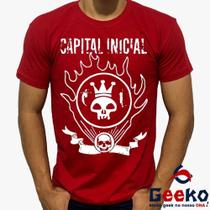 Camiseta Capital Inicial 100% Algodão Rock Geeko