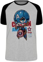 Camiseta Capitão América Blusa Plus Size extra grande adulto ou infantil