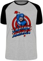 Camiseta Capitão América Cartoon Blusa Plus Size extra grande adulto ou infantil