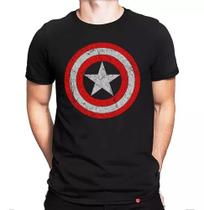 Camiseta Capitão América Escudo Camisa Vingadores Marvel