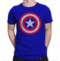 Camiseta Capitão América Escudo Camisa Vingadores Marvel