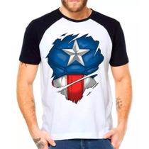 Camiseta Capitão América Super Herói Lançamento Camiseta Capitão América Super Herói Lançamento
