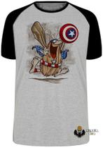 Camiseta Capitão Cavérica escudo Blusa Plus Size extra grande adulto ou infantil
