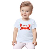 Camiseta Caranguejo Camisa Personalizada Blusa Infantil e Juvenil Algodão com Poliéster