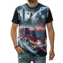 Camiseta Carro De Bombeiros Operações Sirenes Resgate Arte Camiseta Carro De Bombeiros Operações Sirenes Resgate Arte