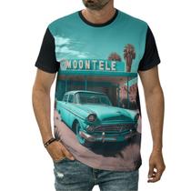 Camiseta Carro Verde Jade Clássico Antigo Vintage Desenho
