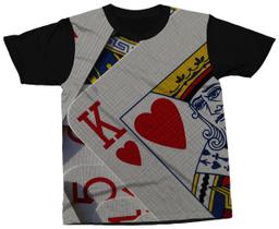 Camiseta Cartas de Baralho Camisa Jogo de Pôquer