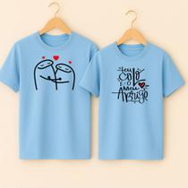 Camiseta Casal Algodão Estampa Teu Colo é o Meu Abrigo Música Fofo Namorados Casados Lindo Presente