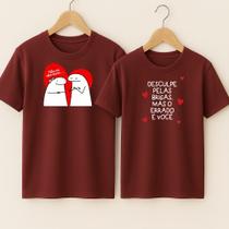 Camiseta Casal Estampa Desculpe Pelas Brigas Mas O Errado É Você Meme Engraçado Fofo Mulher Namoro